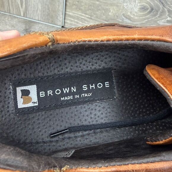 Brown Shoe Co 74140-2 Maltese Men's Sz 13M Cognac Brown Leather Low Top Oxfords - Picture 11 of 12